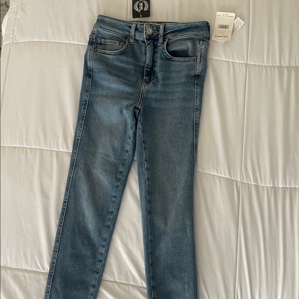 Free People Light Blue Straight Leg Jeans
